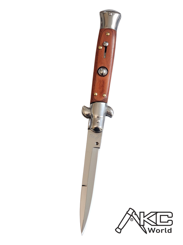 AKC 9" Italian Stiletto Wood Automatic Knife - (3.75" Bayonet)