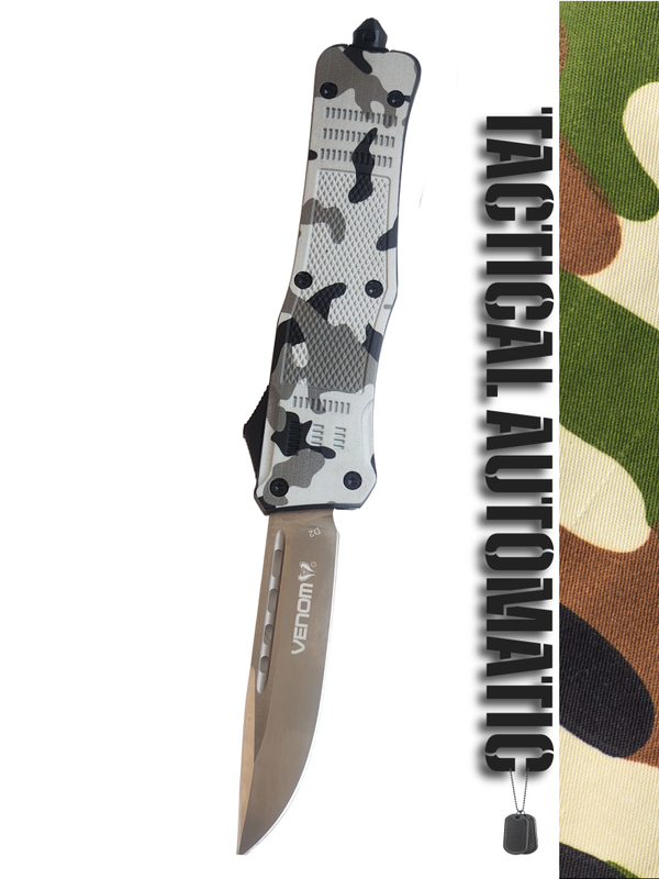 Venom 4TR ELITE Tactical OTF Knife - Armor Camo (Satin Drop Point 3.4")