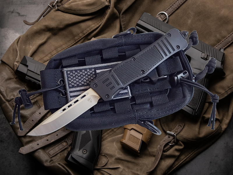 Venom 4TR ELITE Tactical OTF Knife - Black (Satin Drop Point 3.4")