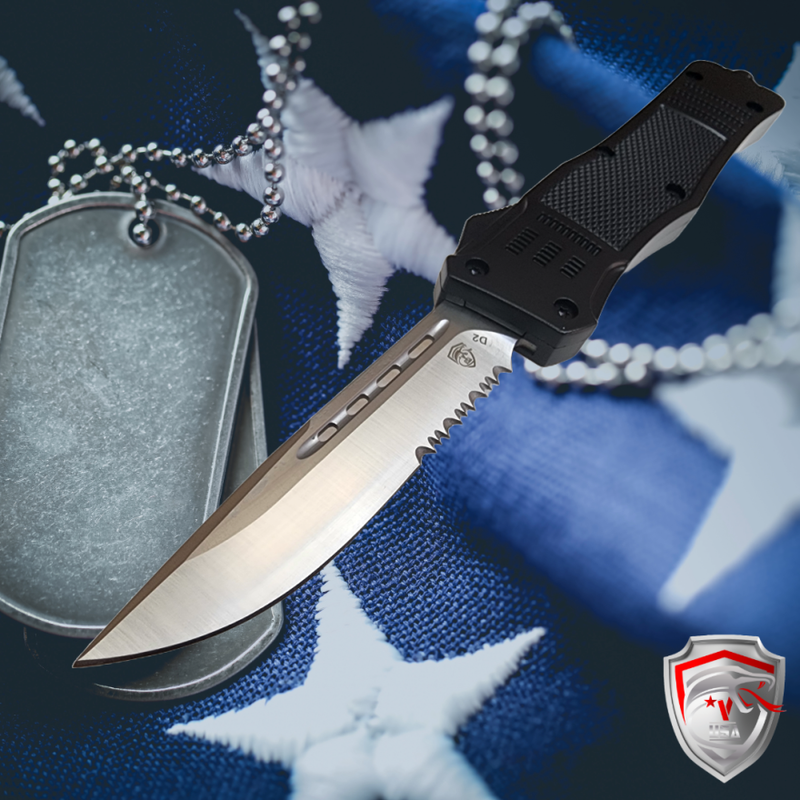 Venom 4TR ELITE Tactical OTF Knife - Black (Satin Drop Point Par Ser 3.4")