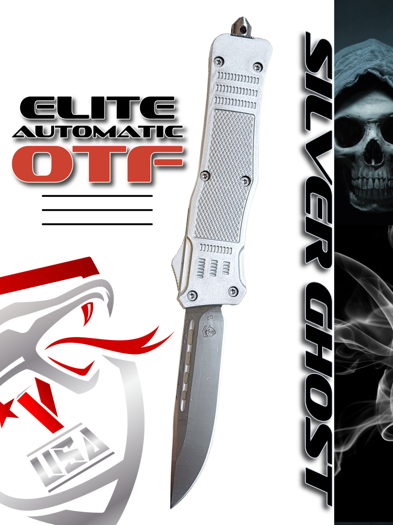 Venom 4TR ELITE Tactical OTF Knife - Silver Ghost - SH (Satin Drop Point 3.4")