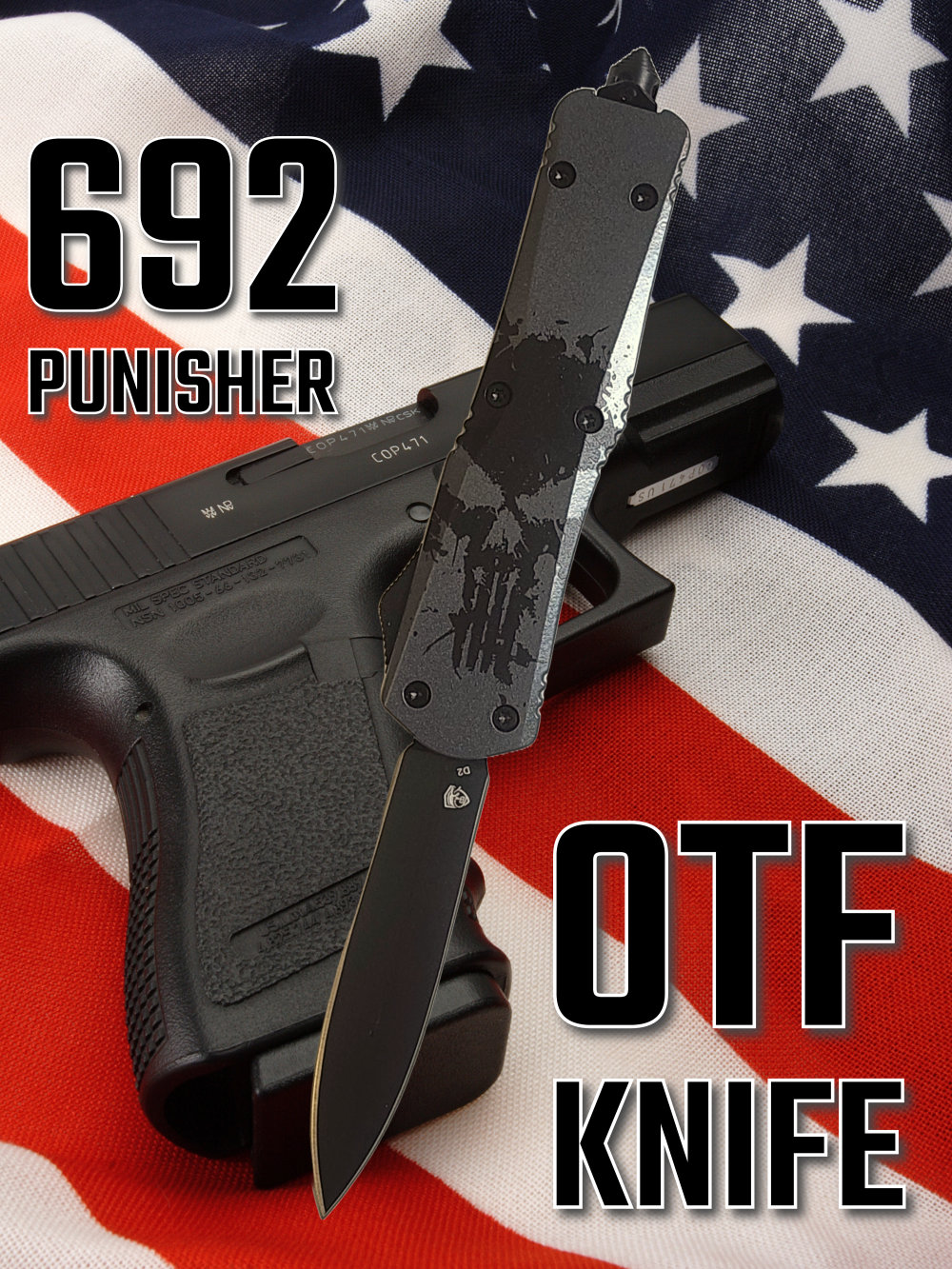 Punisher OTF Dual Action Knife For Sale - MEGAKNIFE